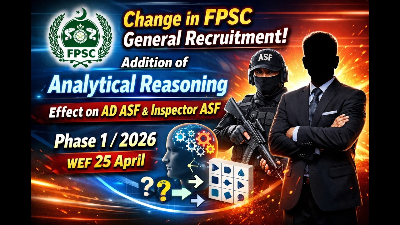 FPSC General Recruitment AD ASF  Inspector ASF