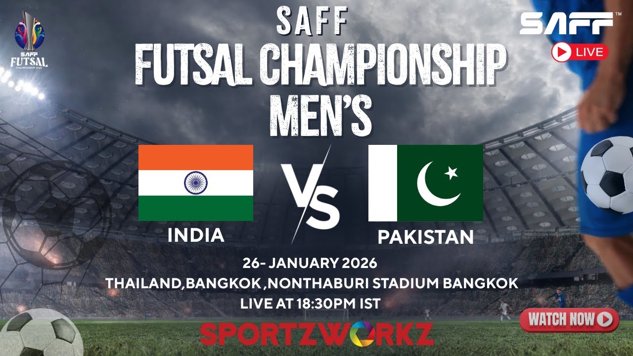 LIVE |SAFF Men’s Futsal Championship 2026 | Day 7 – Match 3 | India vs Pakistan