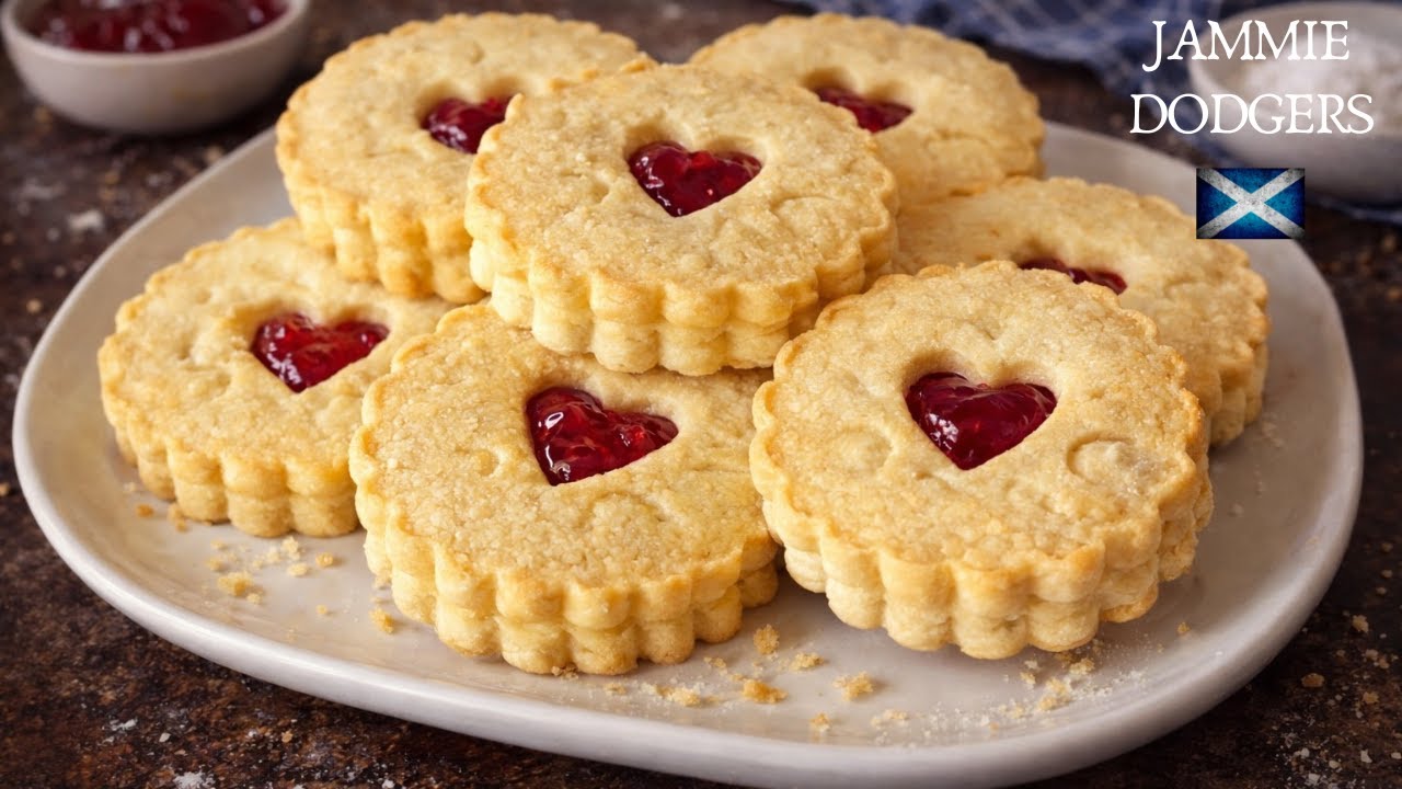 Jammie Dodgers Recipe | Jam Sandwich Biscuits | How To make Jammy Dodgers