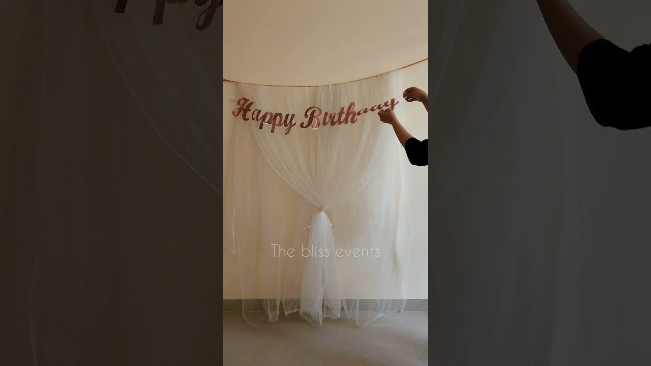 super easy and no balloons birthday decoration, DIY birthday decoration #partydecorations #asmr