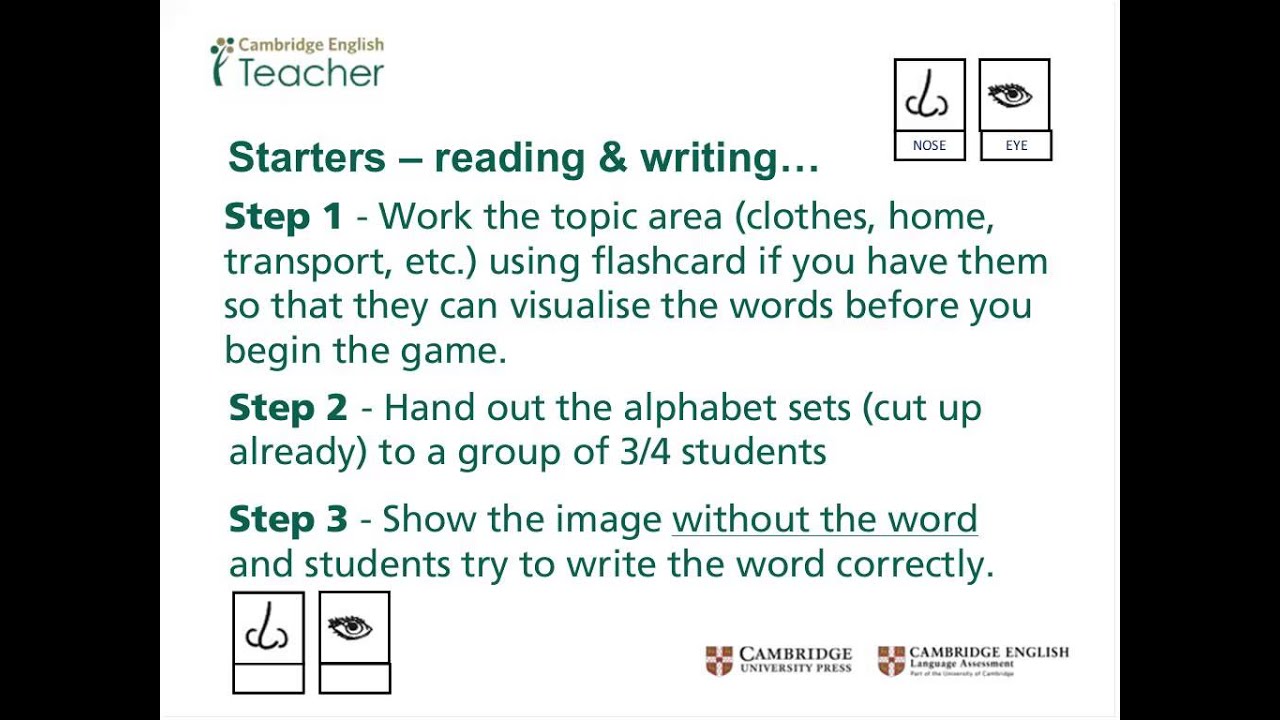 Writing and spelling exercise for EFL teachers