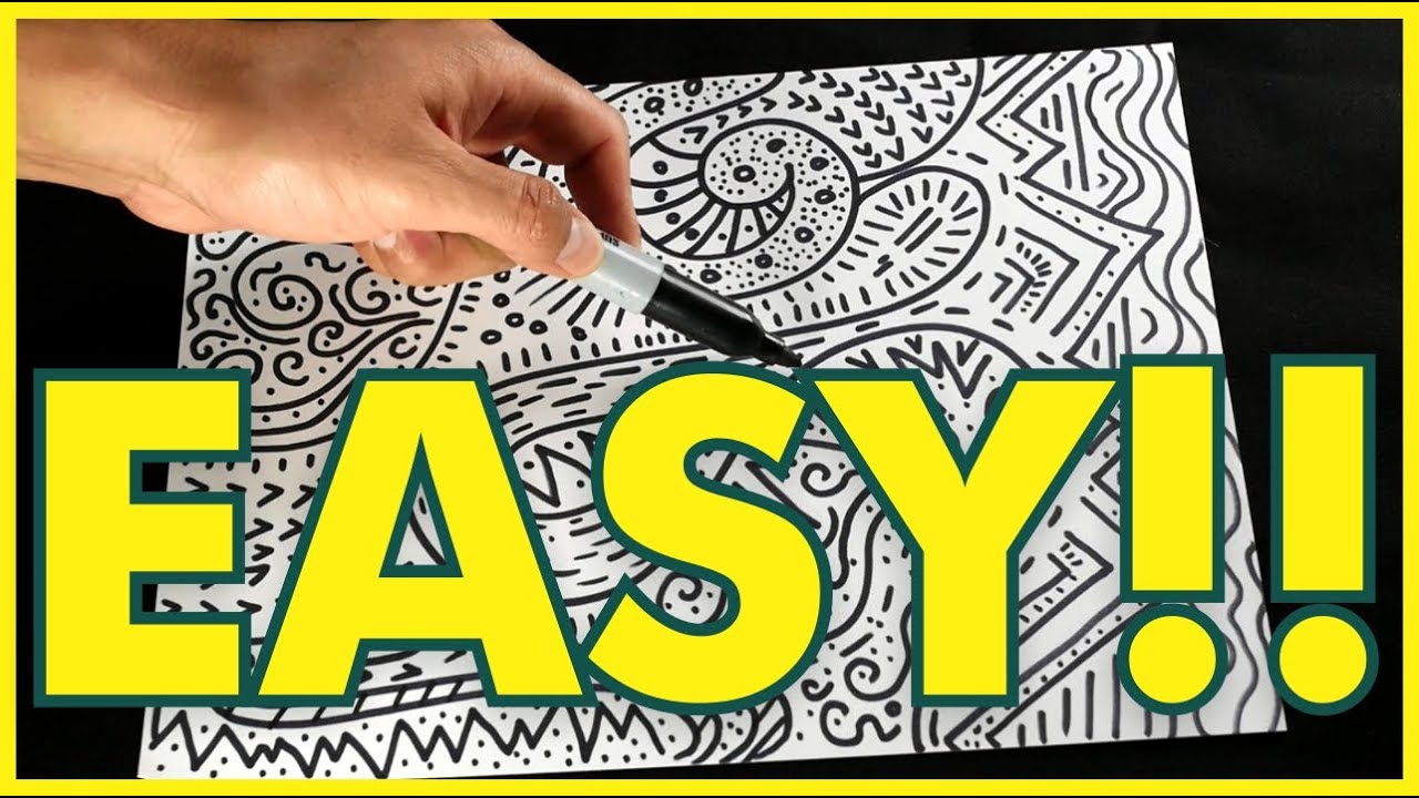 EASY Abstract Art: Satisfying Drawing ONLY with Sharpie