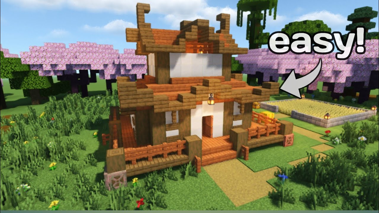 How to build japanese survival house in minecraft || Tutorial 🏠