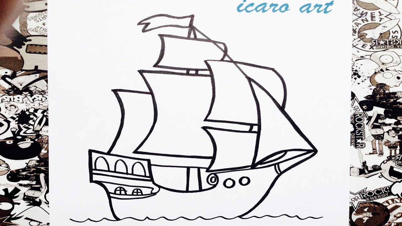 Como dibujar un barco paso a paso | how to draw a boat