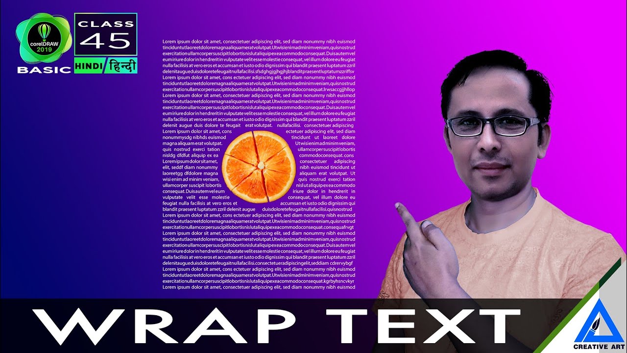 Coreldraw basic hindi | Wrap Text - हिन्दी मे