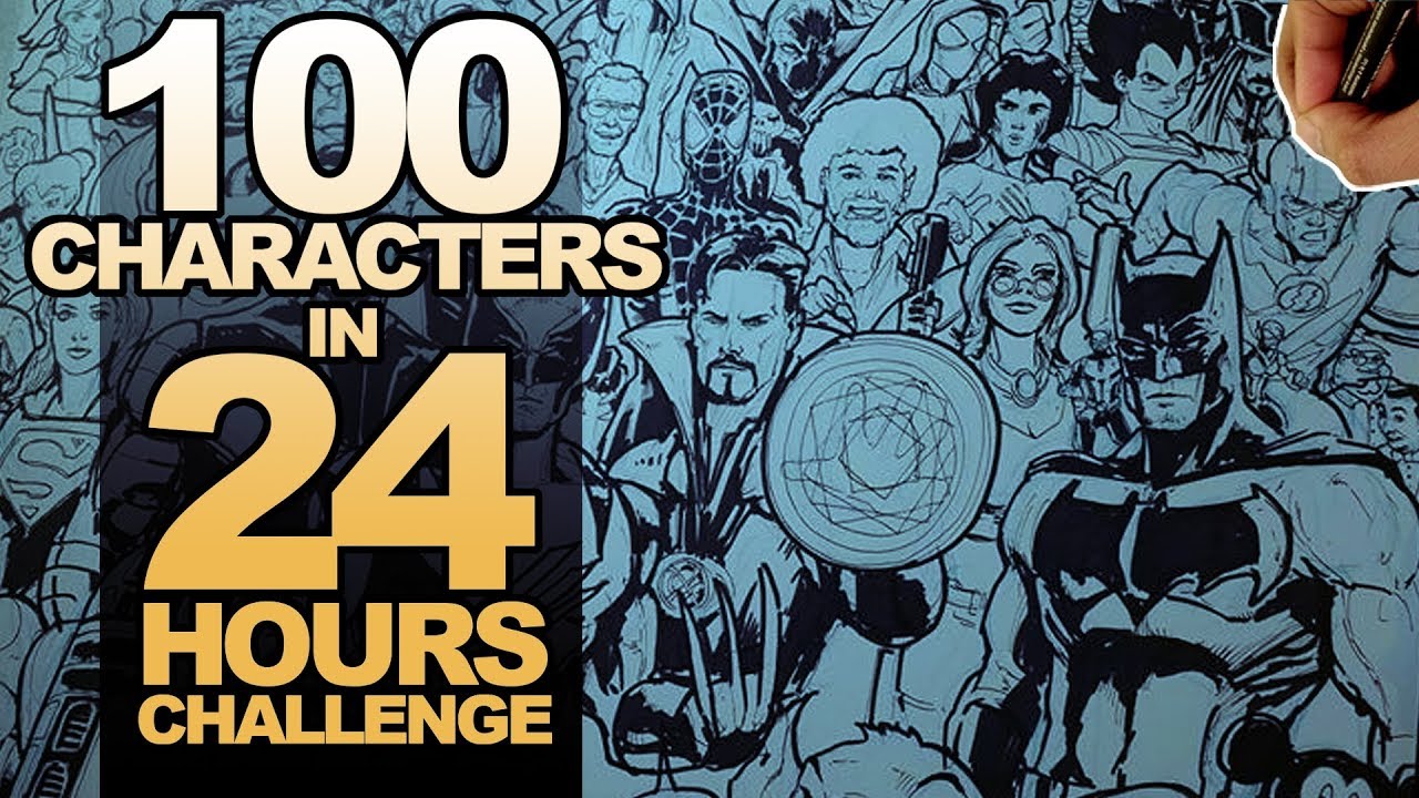 ARTIST DRAWS FOR 24 HOURS! EXTREME ART CHALLENGE!