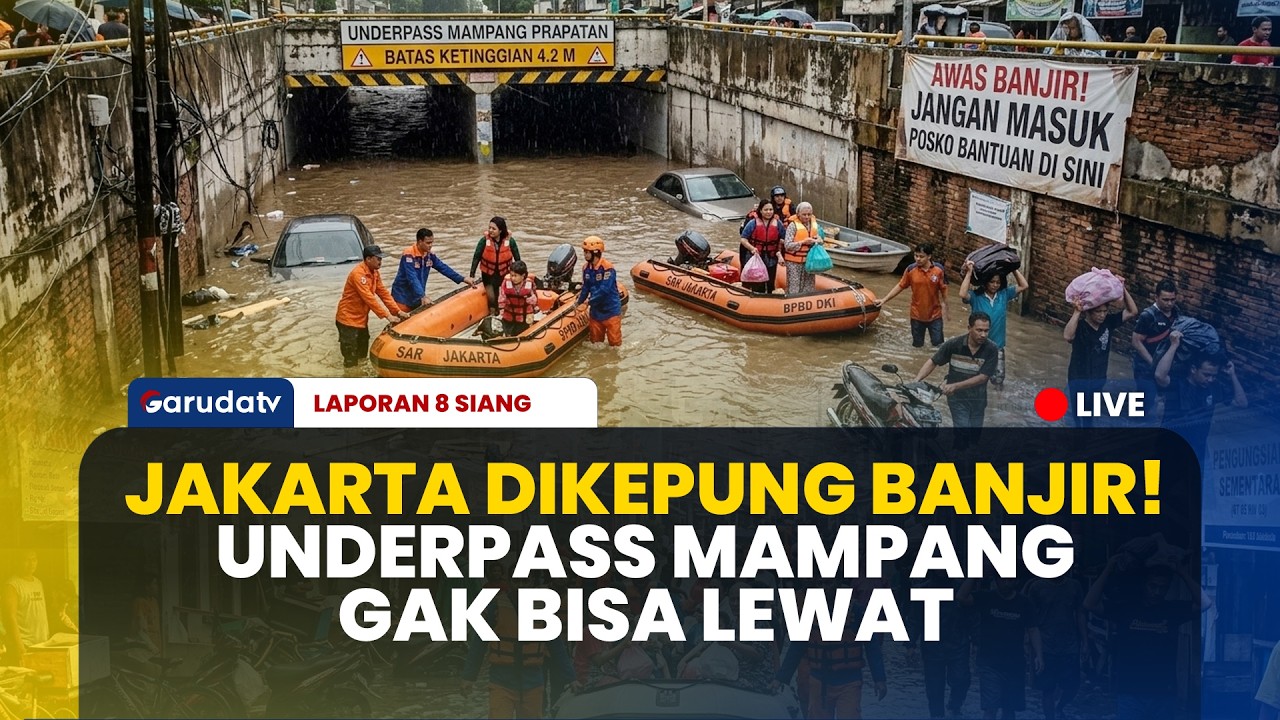 Mampang Lumpuh! Underpass Terendam Banjir, Dua Mobil Terjebak Air Tinggi | LAPORAN 8 SIANG