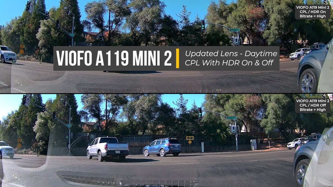 VIOFO A119 Mini 2 - Updated Lens / Daytime HDR On & Off