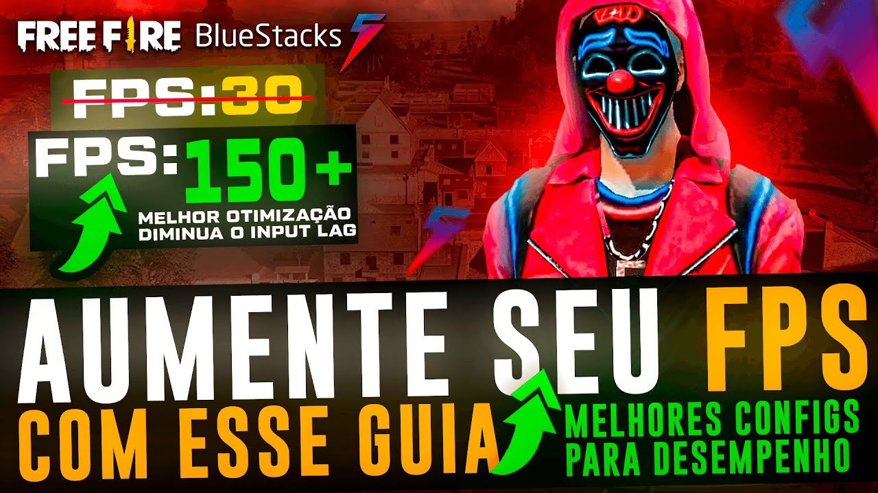 COMO AUMENTAR O FPS NO FREE FIRE ! MAIS DESEMPENHO NO BLUESTACK 5 ! FREE FIRE EM PC FRACO 240FPS