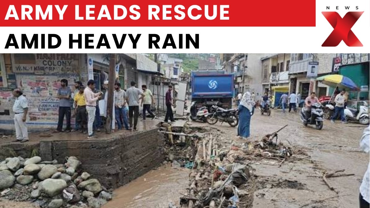 Rajouri Flash Floods: Indian Army Rescues 11 Civilians as Heavy Rain Wreaks Havoc in J&K