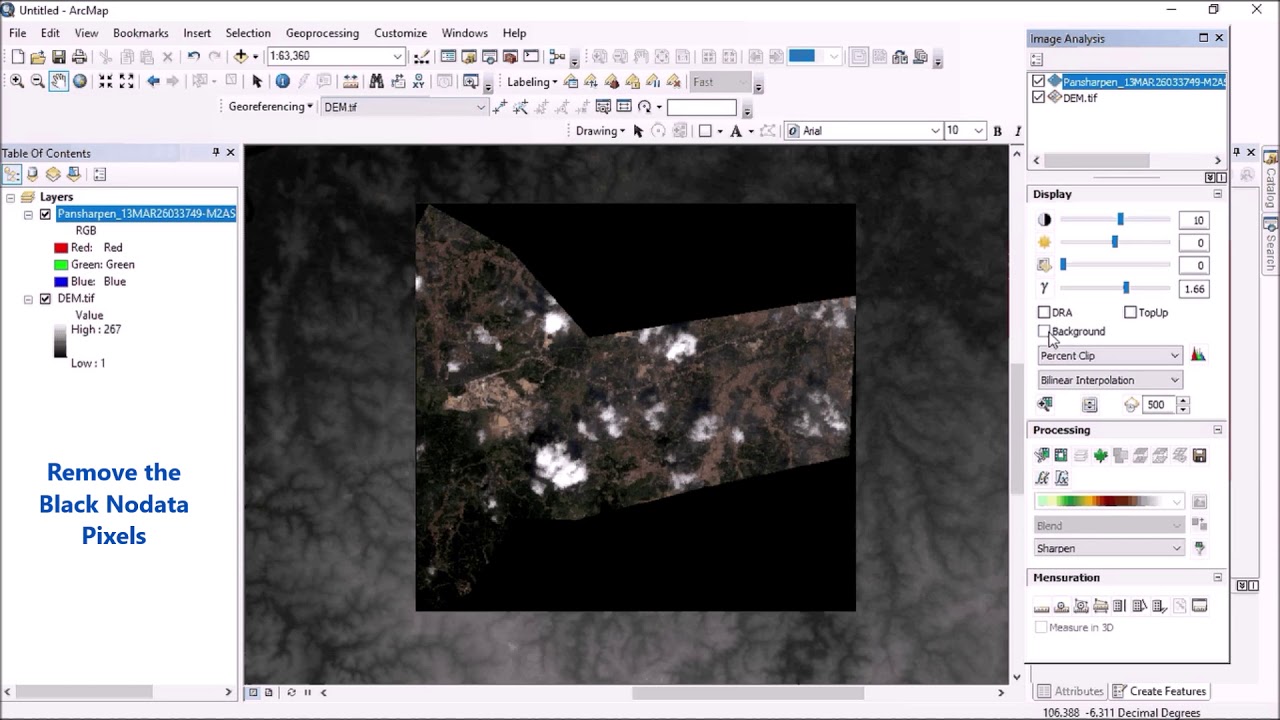 Satellite Imagery Orthorectification using DEM in ArcGIS Tutorial
