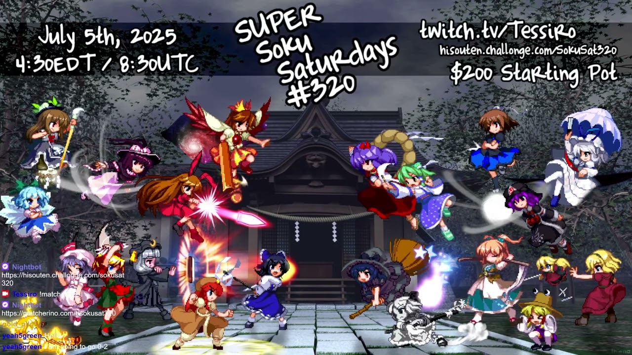 Touhou Hisoutensoku Online Major: Soku Saturday 320 - !bracket !matcherino