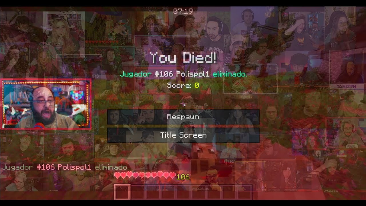50 Streamers reaccionan a la muerte de Polispol en los Squid Game Minecraft