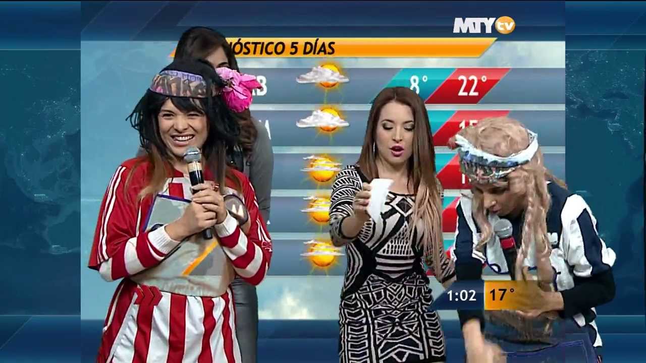 Las Lavanderas, Fannia y Alexia dan el Clima en Las Noticias MTY 13-Dic-2013 Full HD