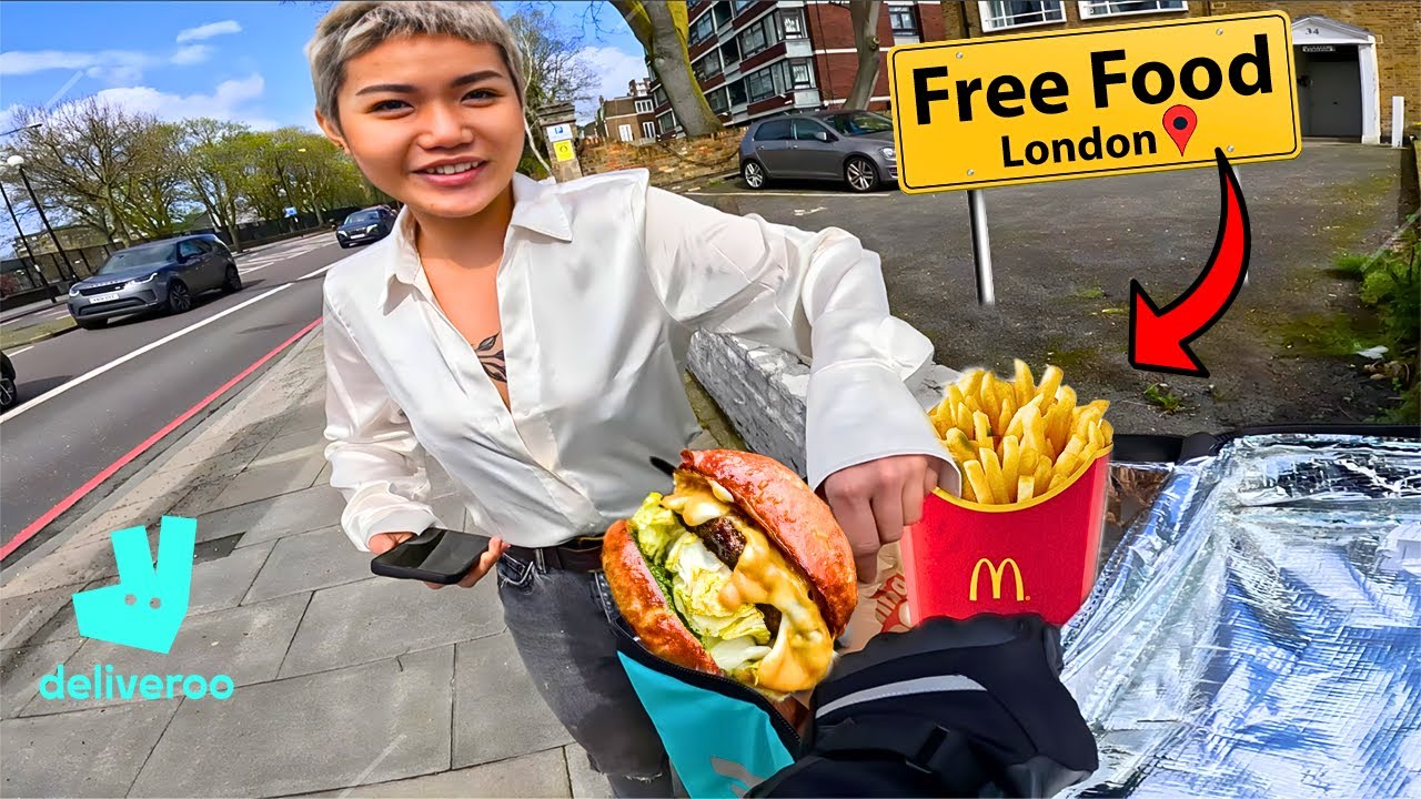 Surprising A Subscriber With FREE FOOD! Deliveroo & UberEats In London GoPro POV