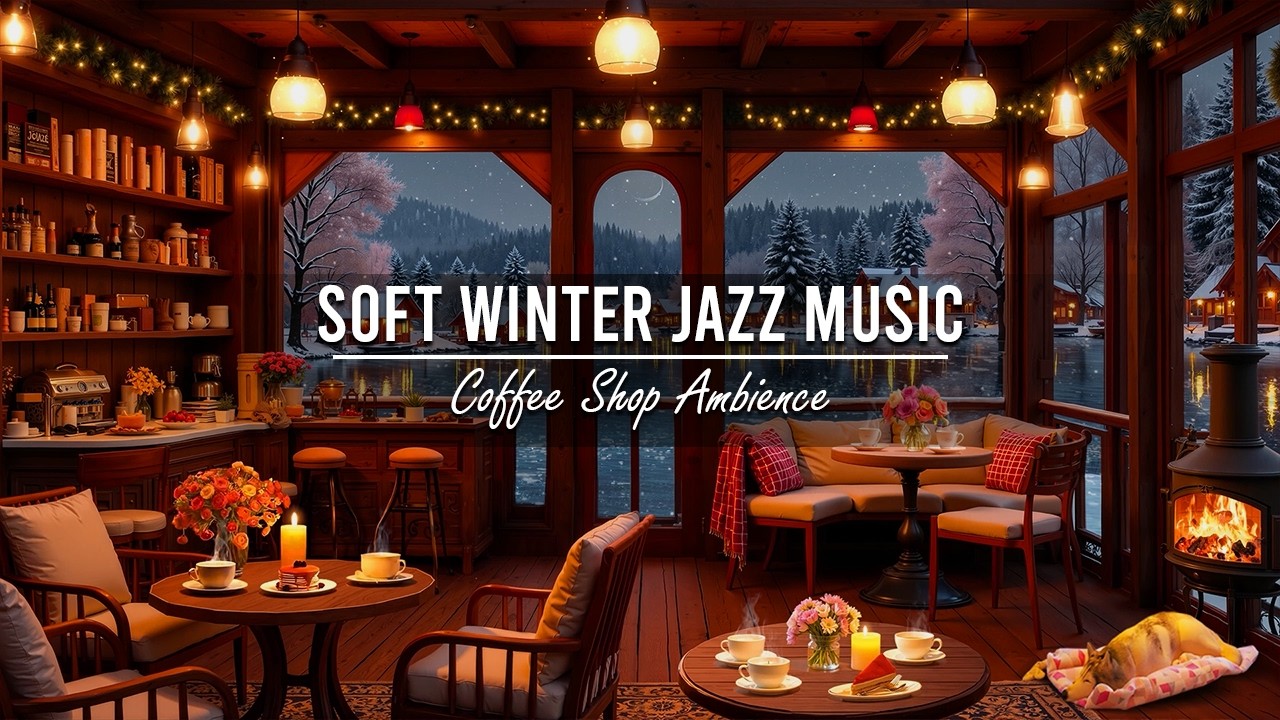Soft Jazz Instrumental Music for Work & Study ☕ Relaxing Jazz Music at winter Coffee Shop Ambience