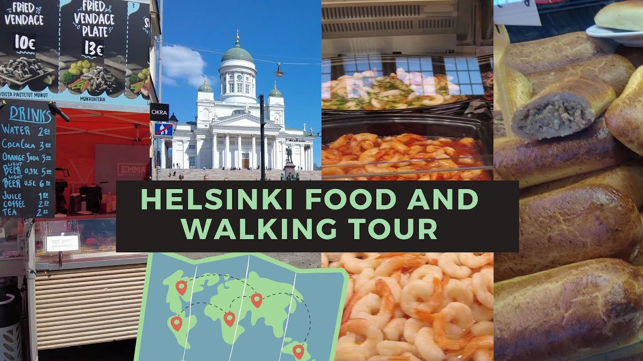 Helsinki, Essen in Finnland, Marktplatz Kauppatori und Alte Markthalle FINNLAND STREET FOOD! 4k UHD