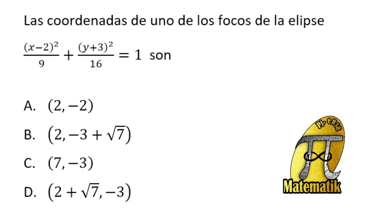 Coordenadas de los focos de una elipse - Examen de admisión Universidad Nacional