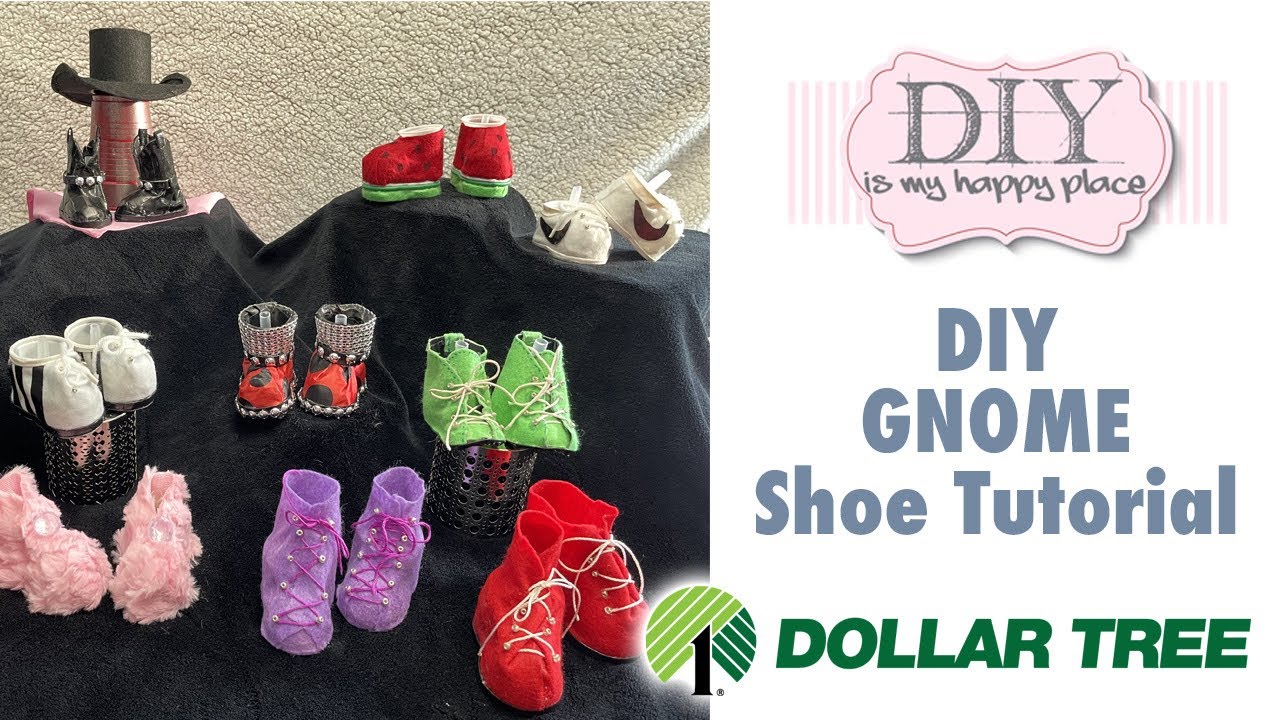 Easy DIY Gnome Shoes 💚 - Glam  up your Gnome's shoes using Dollar Tree 💚 supplies