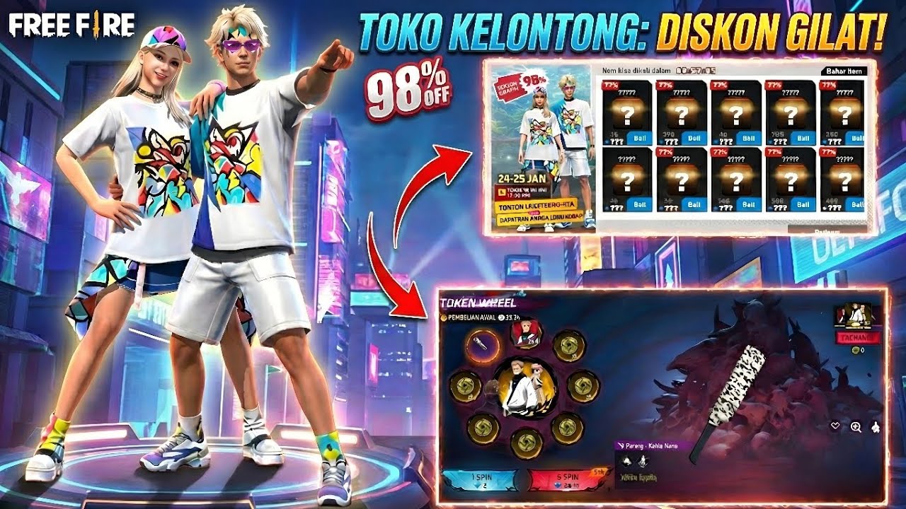 FF Indonesia Server, Discount Toko Kelontong Event, Sakun Bundle Token Ring, Free Fire