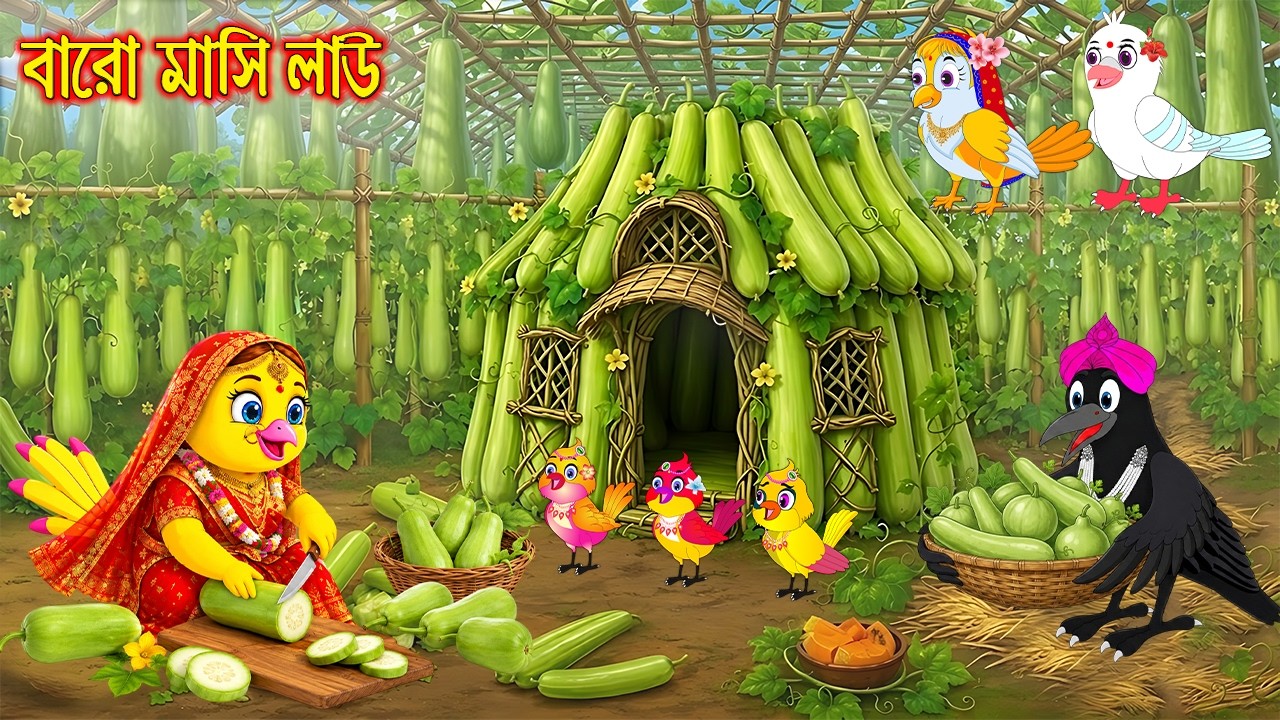 বারোমাসি লাউ | Baromasi Lau | Bangla Cartoon | Rupkothar golpo | Tuni Pakhir Golpo | Pakhir Golpo