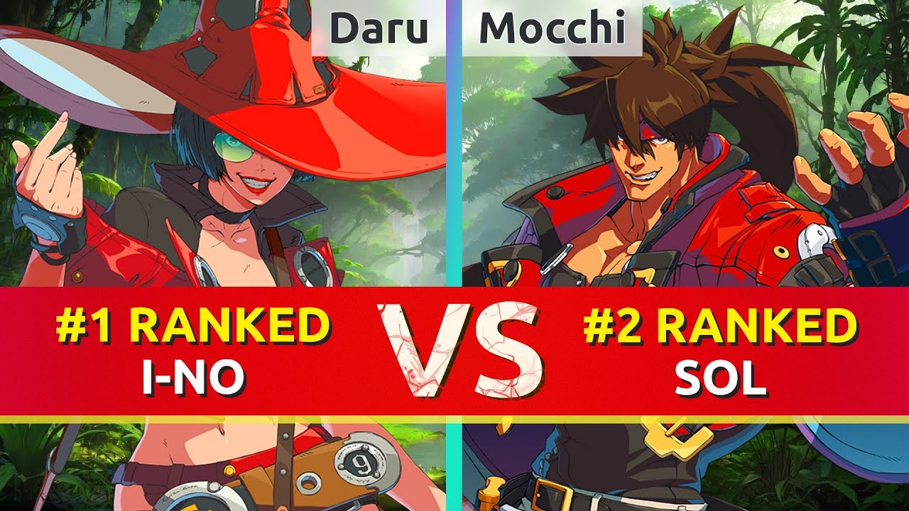 GGST ▰ Daru (#1 Ranked I-No) vs Mocchi (#2 Ranked Sol). High Level Gameplay