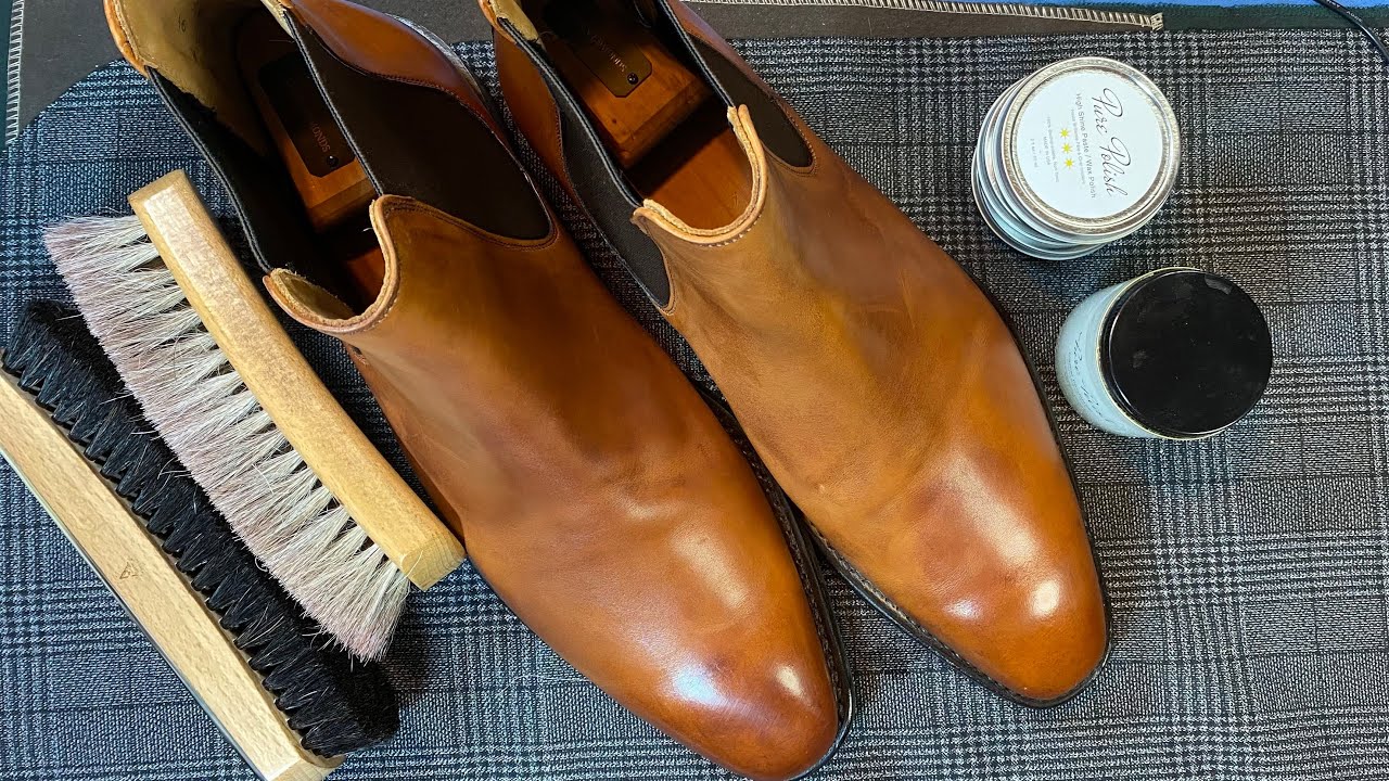 The Shine: basic clean up of dirty Chelsea boots with Pure Polish.