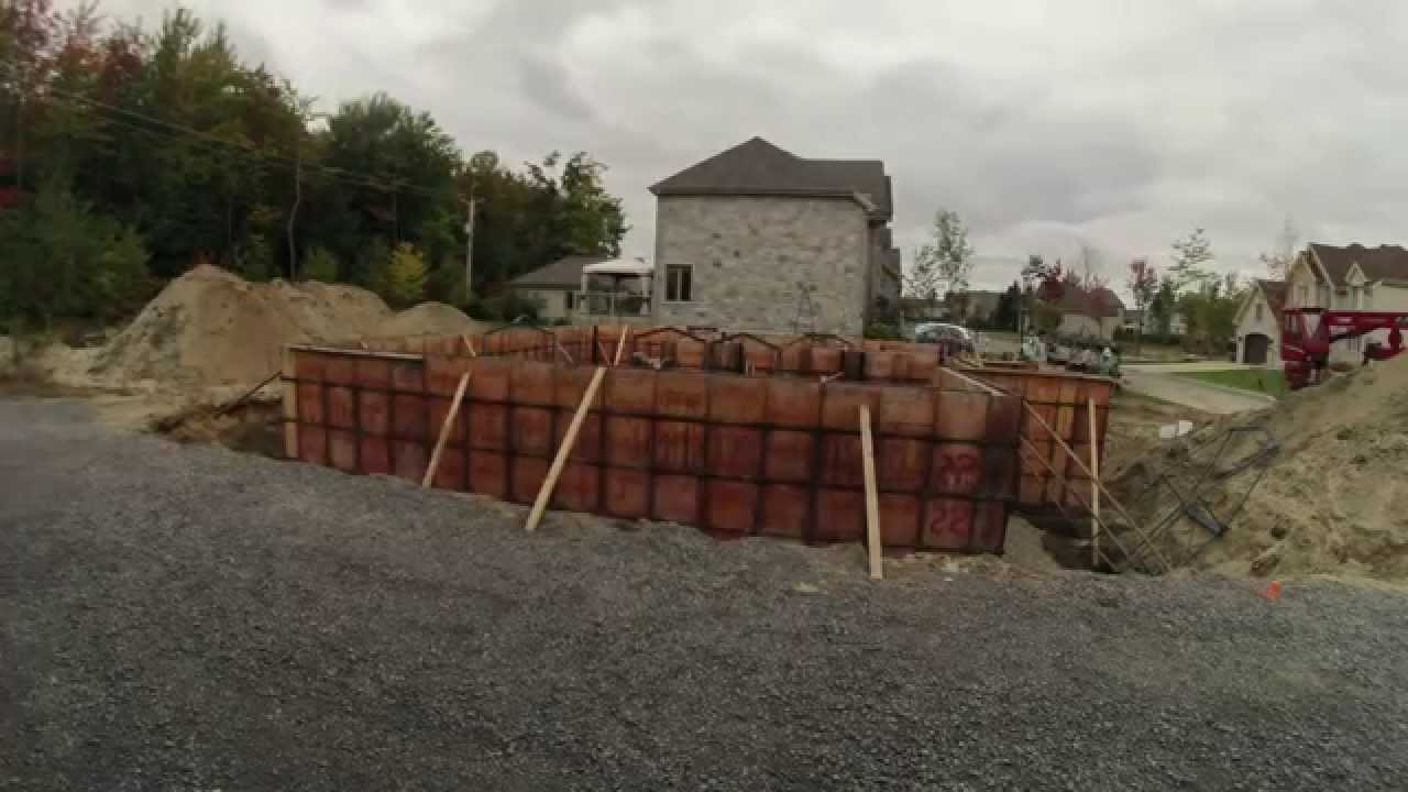 Time-Lapse, construction de maison unifamiliale neuve &agrave; Trois-Rivi&egrave;re. Le solage