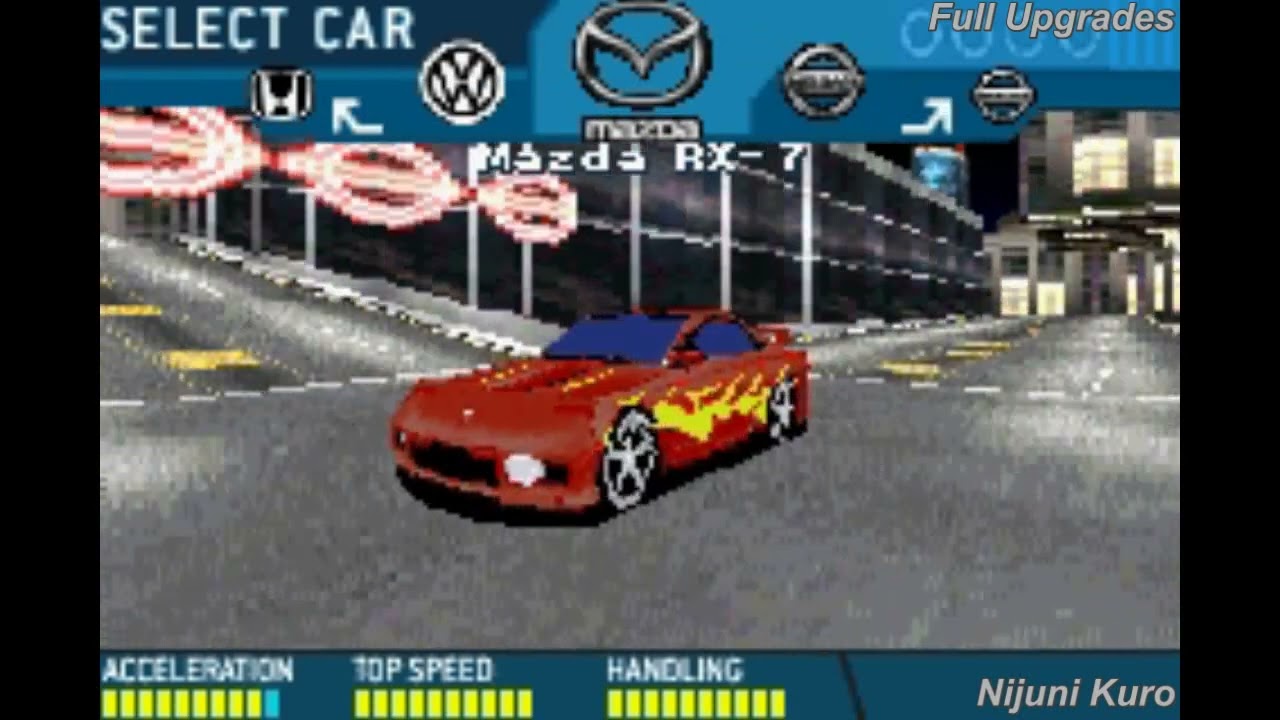 Need for Speed: Underground (GBA) - All Cars (Garage)