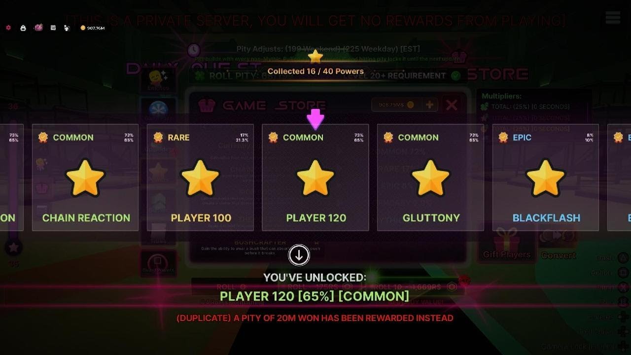 I opend 100 power rolls and This is what i Got