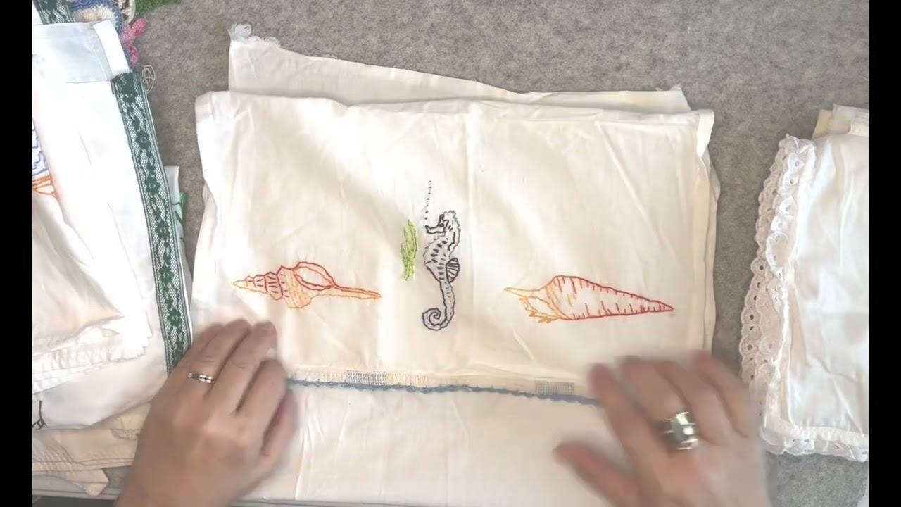 Vintage Linen Haul!  #slowstitching  #embroiderydesign