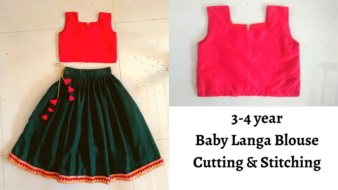 3 to 4 year Baby langa blouse cutting and stitching|Kids langa blouse easy way |renukafashiontrendz