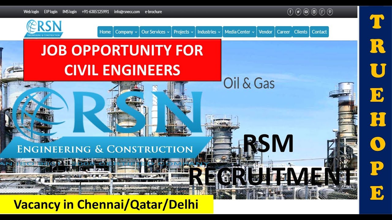 RSN Engineering and Construction recruitment| Later Civil Jobs| Civil Engineering jobs|2021 Civil