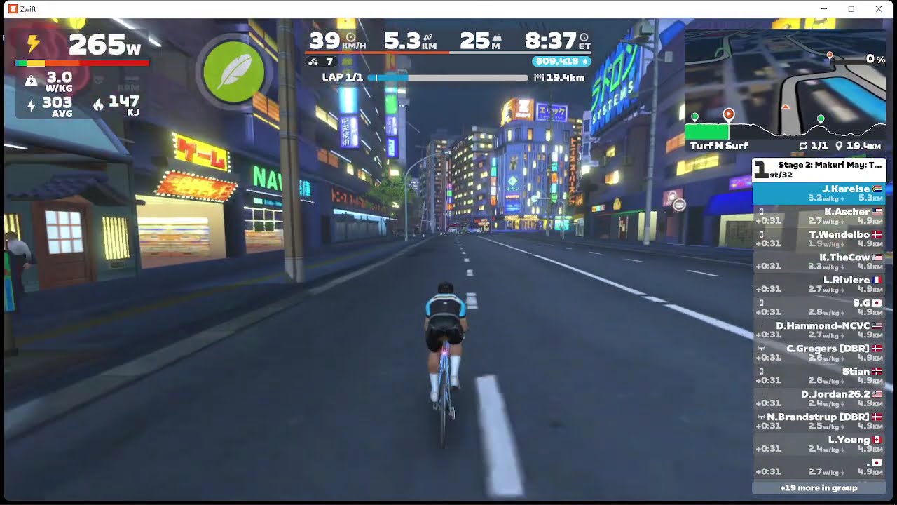 Zwift - Race: Stage 2: Makuri May: Turf N Surf on Turf N Surf in Makuri - FULL out ATTACK!