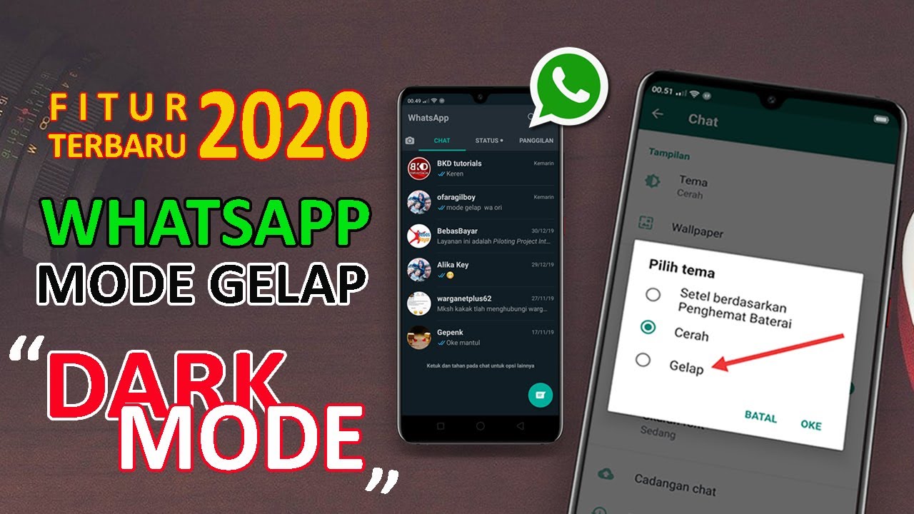 Tutorial WhatsApp Dark Mode 2020 | Fitur WA Mode Gelap
