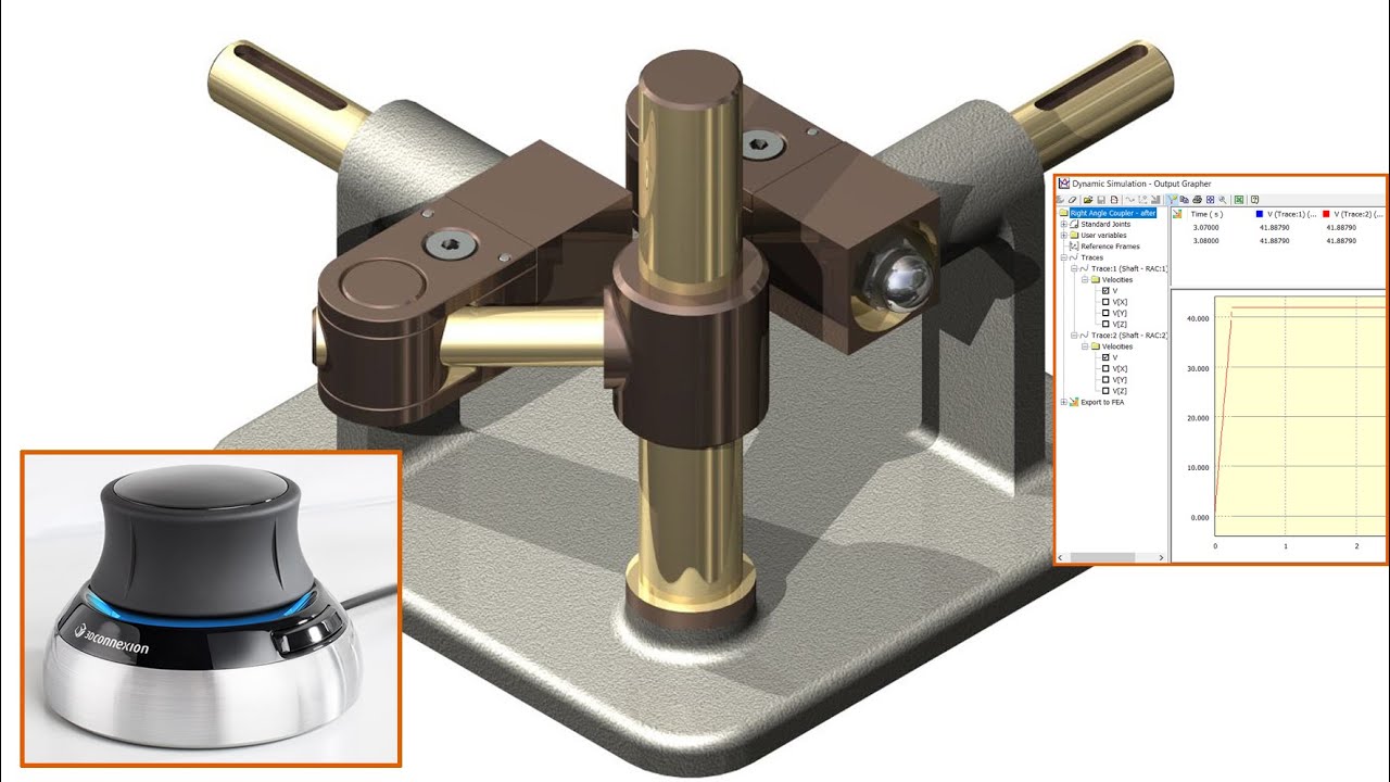 Tutorial Inventor - 180 RIGHT ANGLE COUPLER - Dynamic Simulation