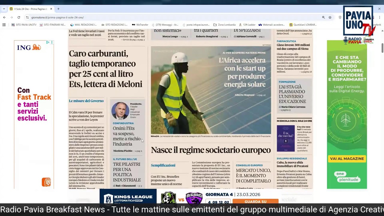 Radio Pavia Breakfast News - 19 marzo 2026
