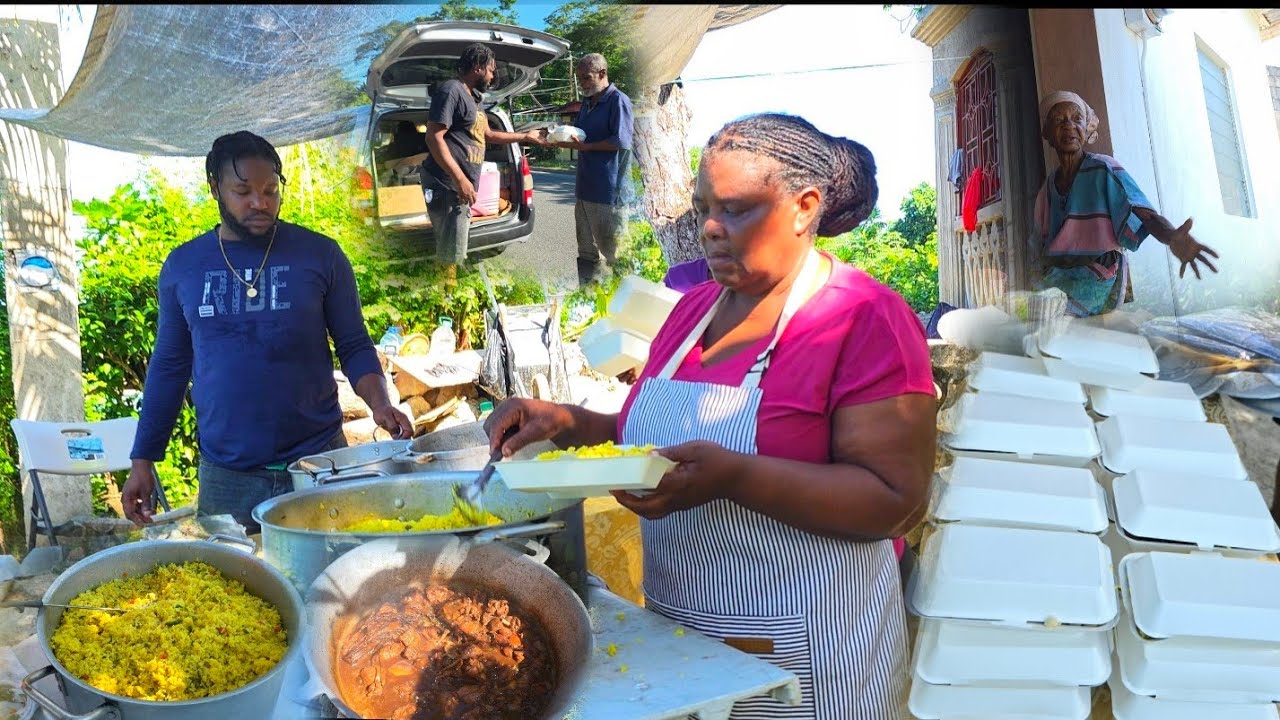 Subscriber special | curry vegetable rice with brown stew chicken | cooking elderly in our community