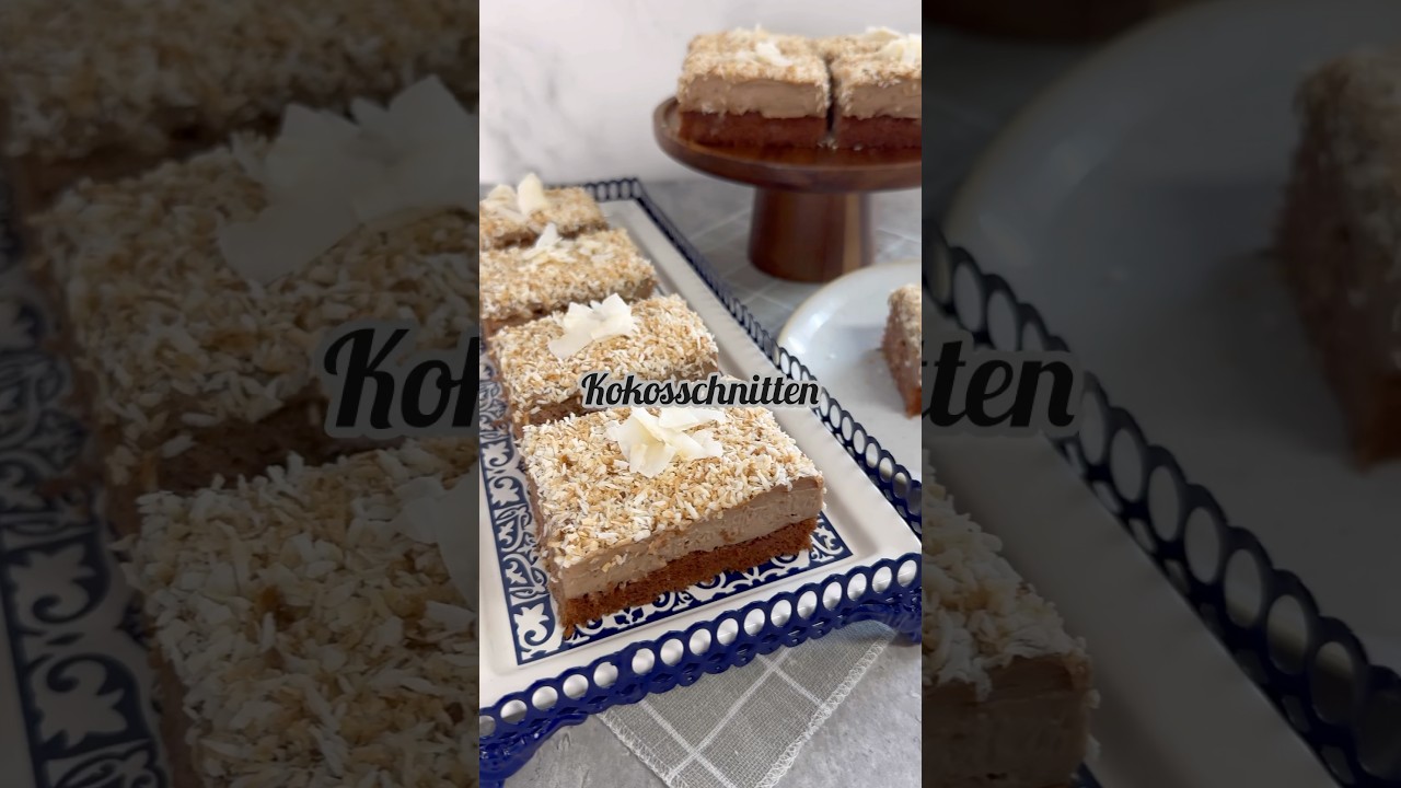 Leckere & saftige Kokosschnitten #kokosschnitten #kokoskuchen #kuchen #backen #ayazkitchen #shorts