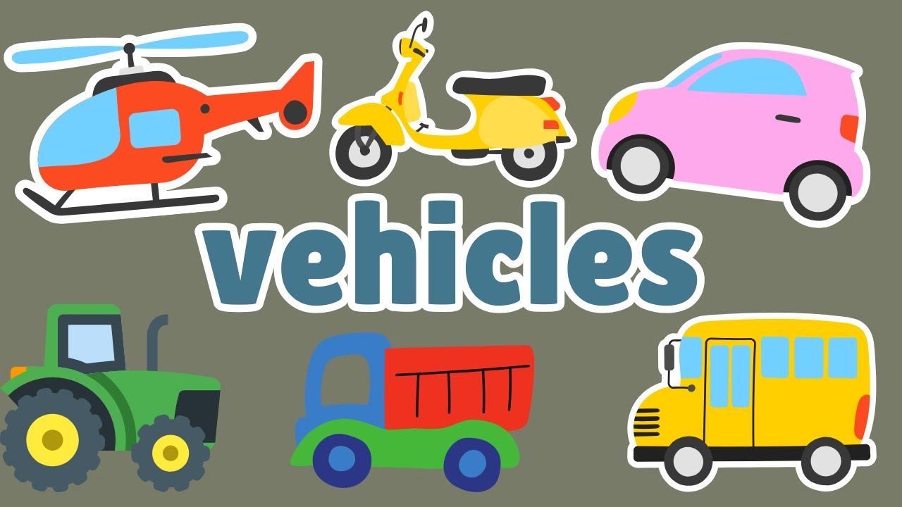 Vehicles Vocabulary - Kids Transport Flashcards - Learn English for Children