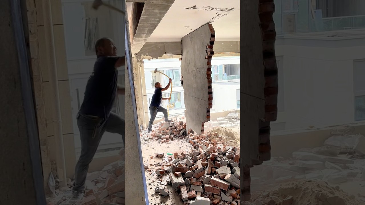 Wall Demolition Process | House Renovation Work #workers #craft #amazing