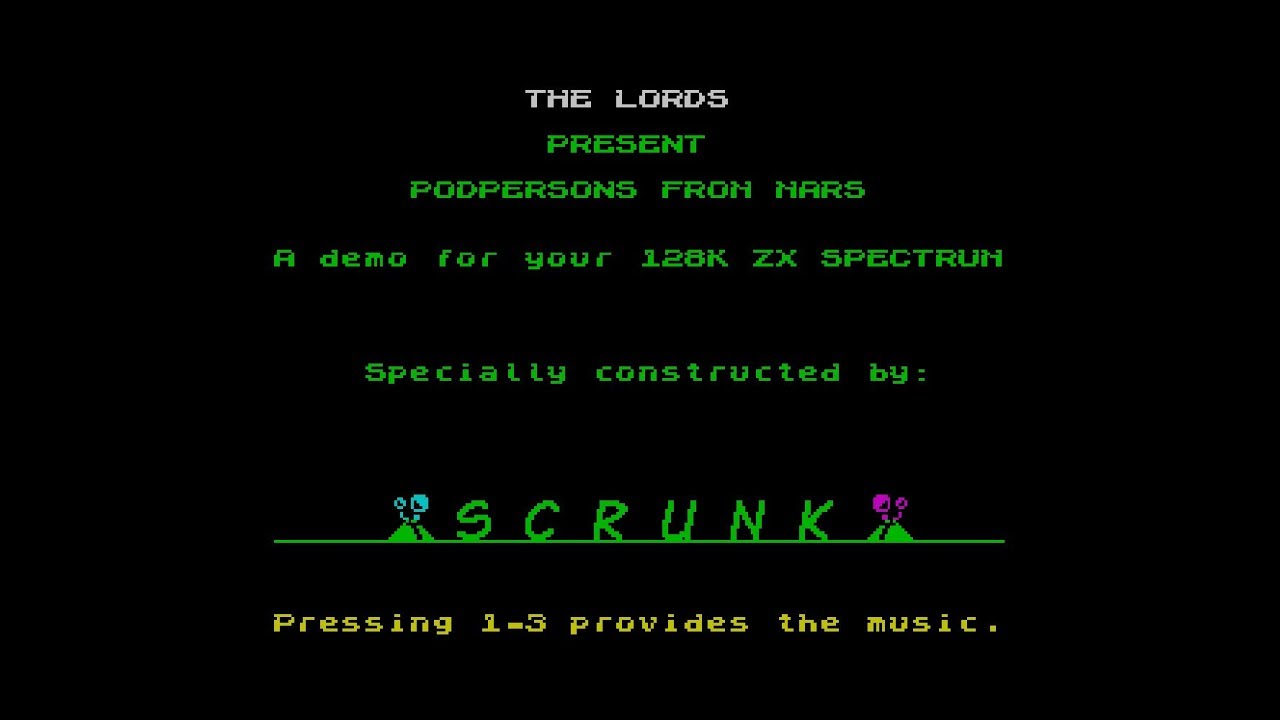 Sinclair ZX Spectrum 128K - Music DEMO - Podpersons