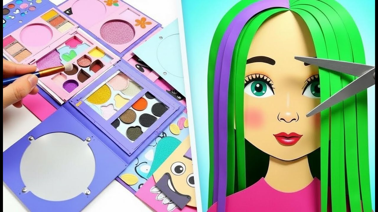 Paper Doll Epic Makeover! ✨ Handmade Hair & Makeup Transformation