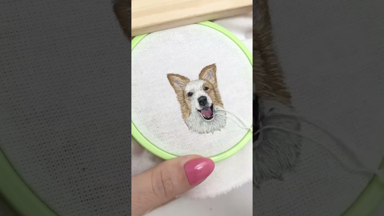 Mini bordado 🐶 vc tem quantos cachorros? #shorts #bordado #minibordado #cachorro #animais #pet