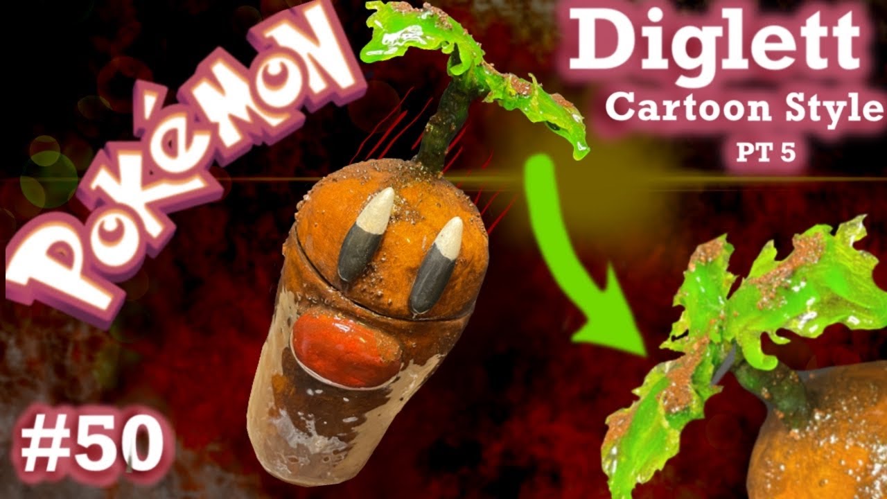 Clay Pokémon Diglett Art Diorama, Cartoon Version | Part 5 - Painting