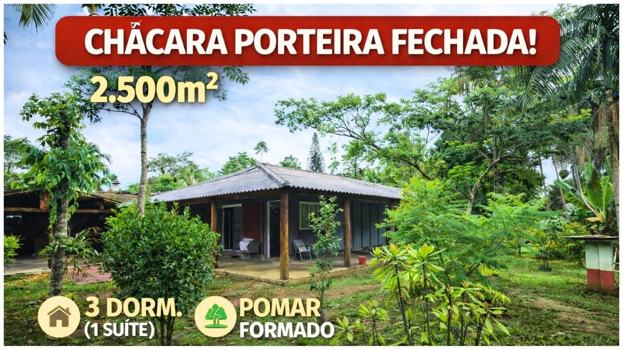 CHÁCARA EM ITANHAÉM: 2.500m² PORTEIRA FECHADA! É SÓ TRAZER A MALA 🧳🏠