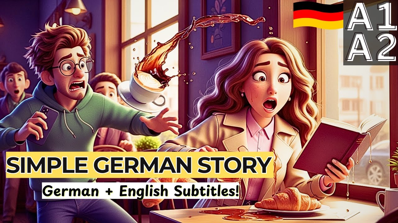 Learn German | Fun Cafe Story: A1–A2 Listening Practice with Subtitles