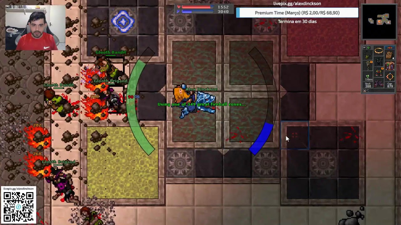 Tibia - Alex Dinckson - Testando LIVE PIX #tibia #Lobera #Global #mmorpg