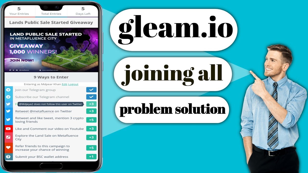 How to join gleam.io Airdrop। gleam.io joining all problem solution no