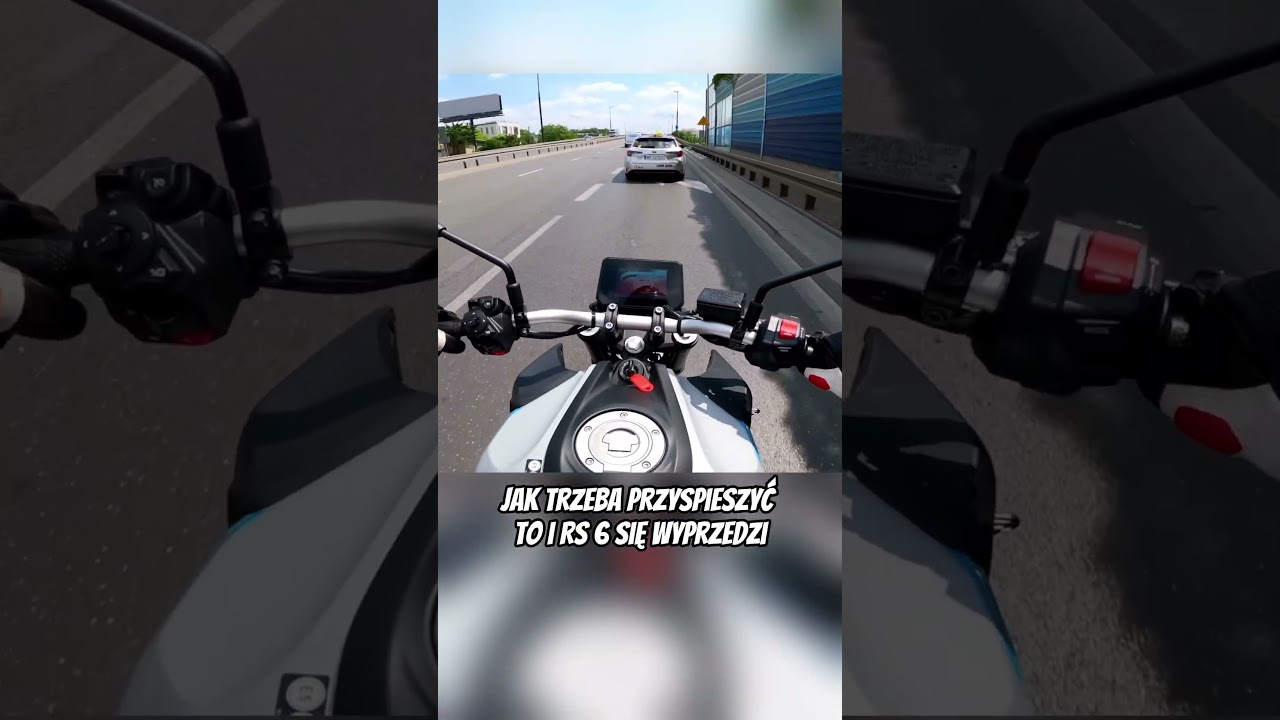 MT07 szybszy od Audi RS6 - Motocykliści jeżdżą Bus Pasem Warszawa Test motocykla #shorts